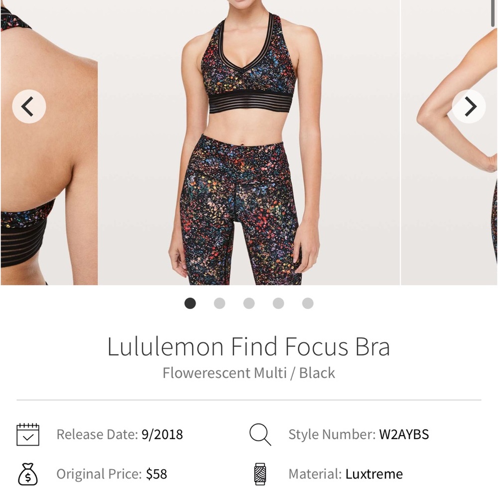 Lululemon Find Focus Bra - Flowerescent Multi